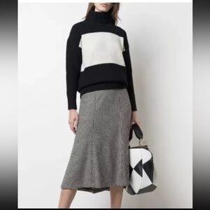 Polo Ralph Lauren Women's Merino Wool Turtleneck Sweater BLACK Colorblock M